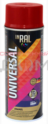 Эмаль аэроз. INRAL UNIVERSAL RAL3002 красная, 400мл /23439/